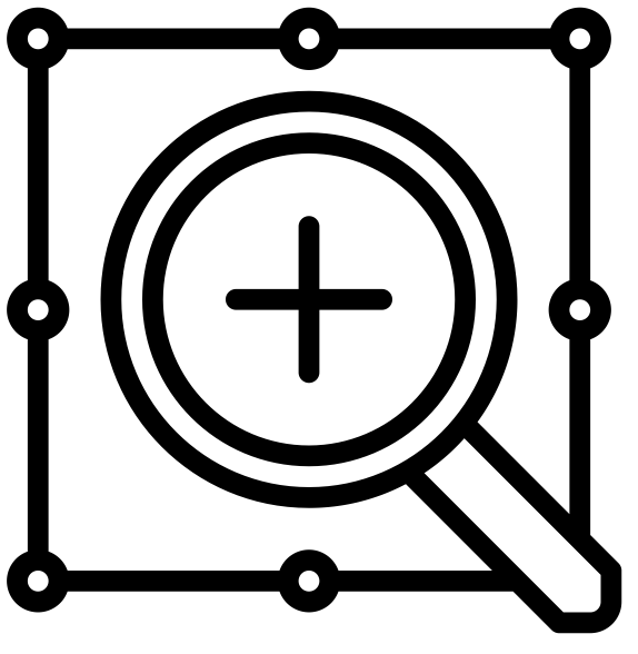 Zoom tool in an application.