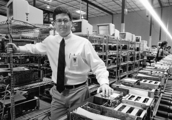 A young Michael Dell inside one of the company’s early offices.