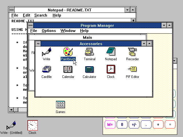 Screenshot of Windows 3.0.