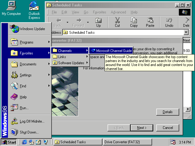 Screenshot of Windows 98.