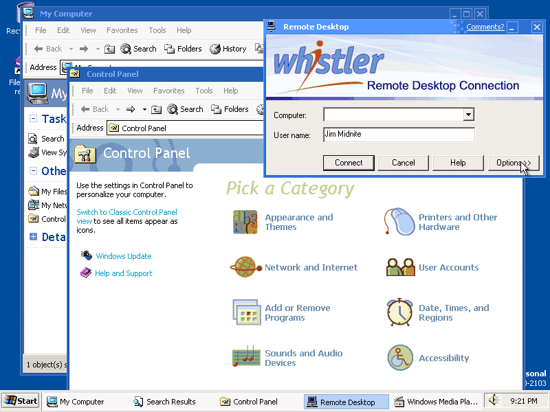 Screenshot of Windows XP.