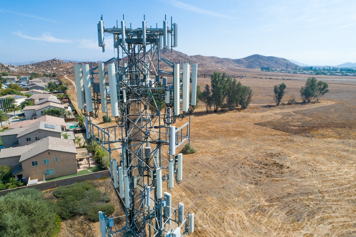 Telecommunication — Cellular wireless mobile tower.