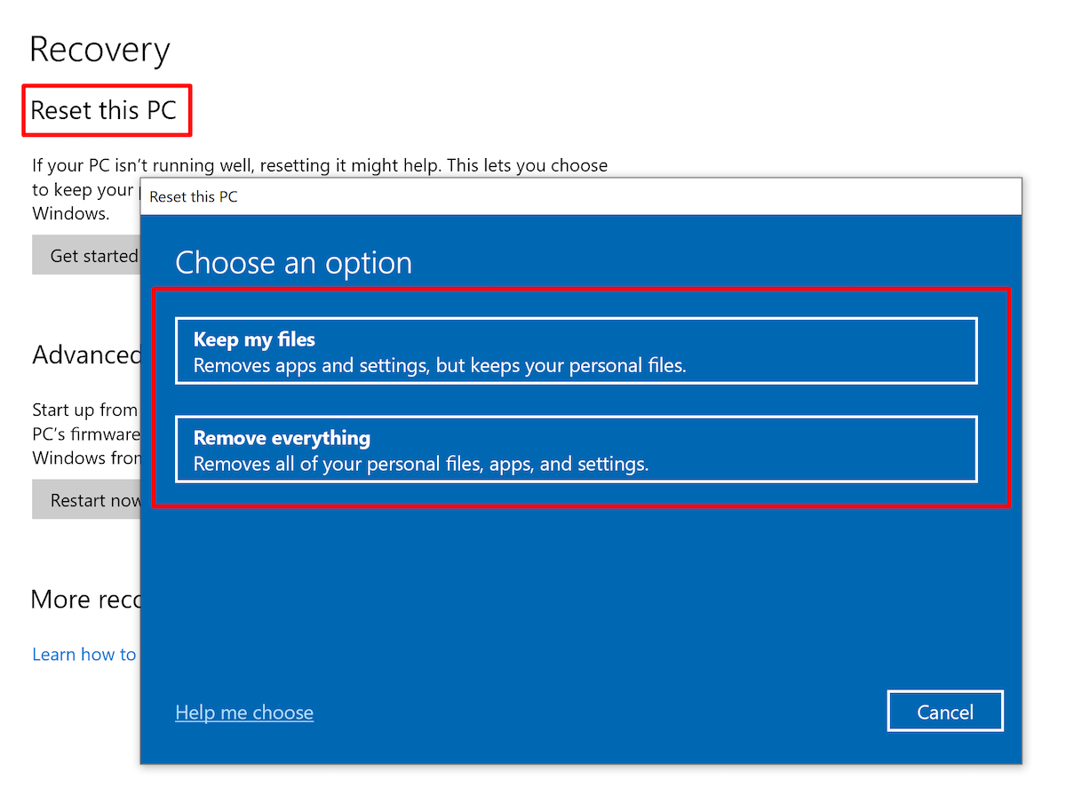 Reset PC Options on Windows—remove everything.