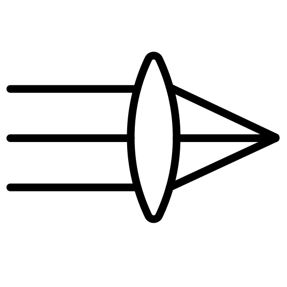 Illustration of lens, convergence.