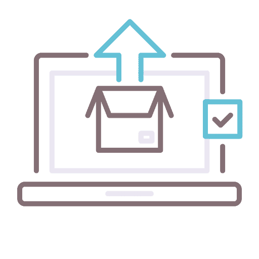 Icon illustrating the concept of software deployment.