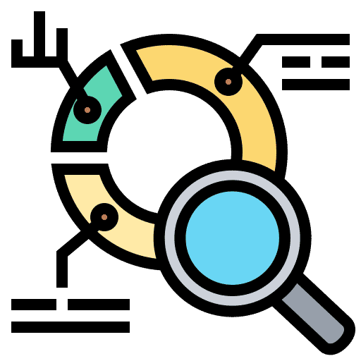 Icon represents statistical data analysis.