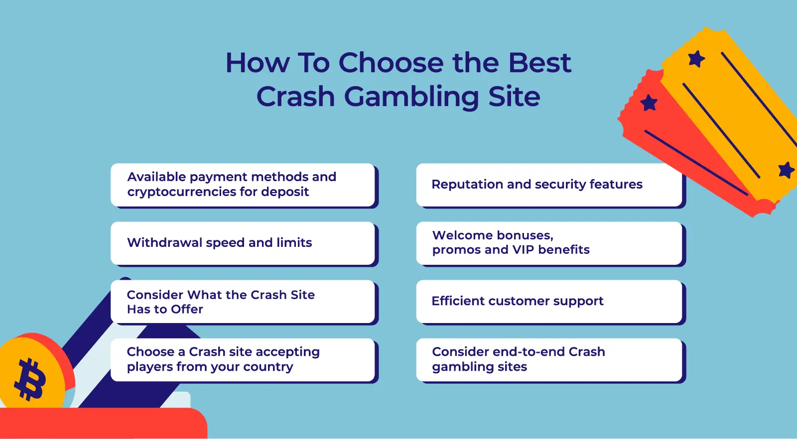 infograph explaining how to choose a crash gambling site