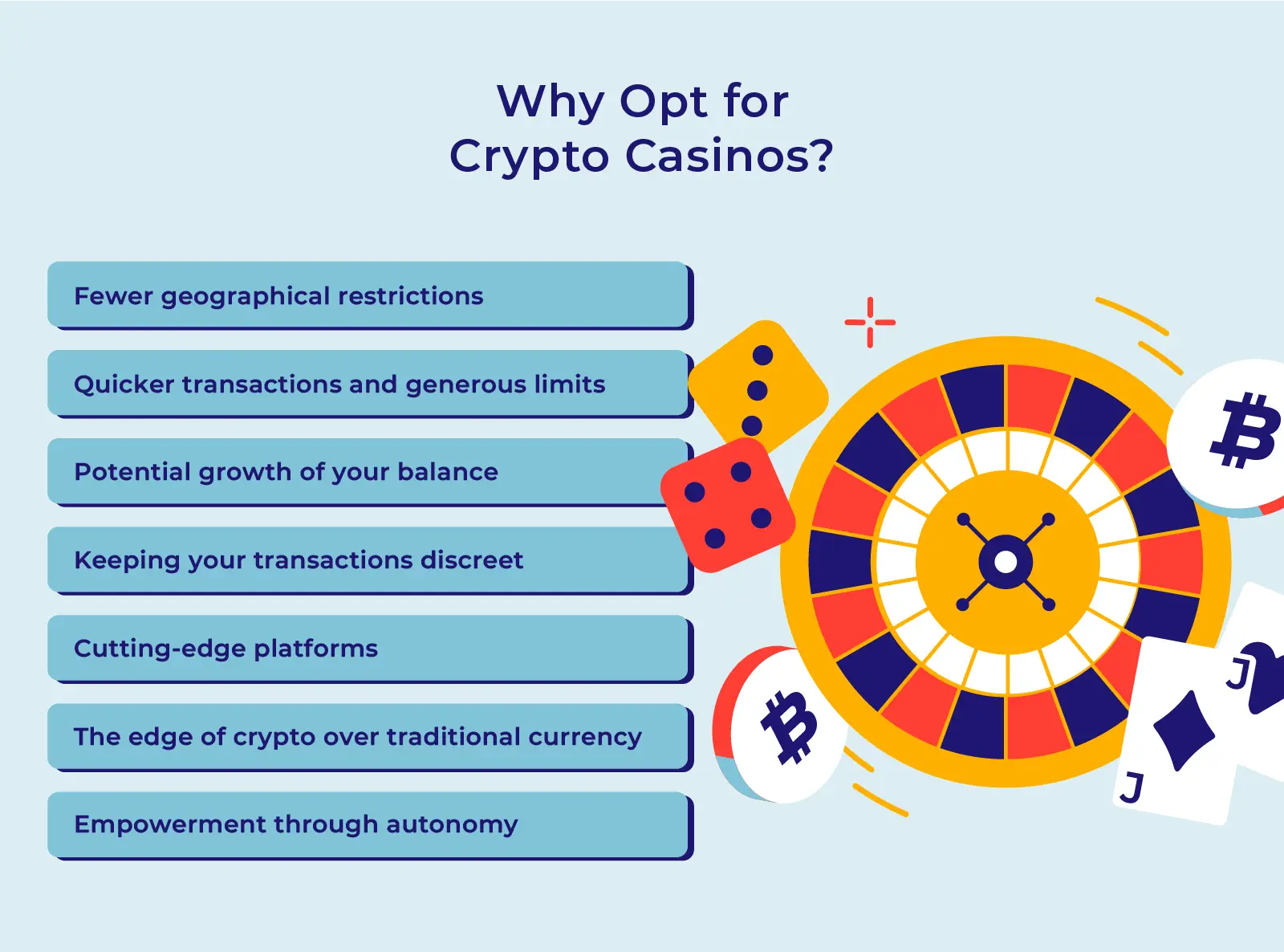 infographic explaining pros of crypto casinos