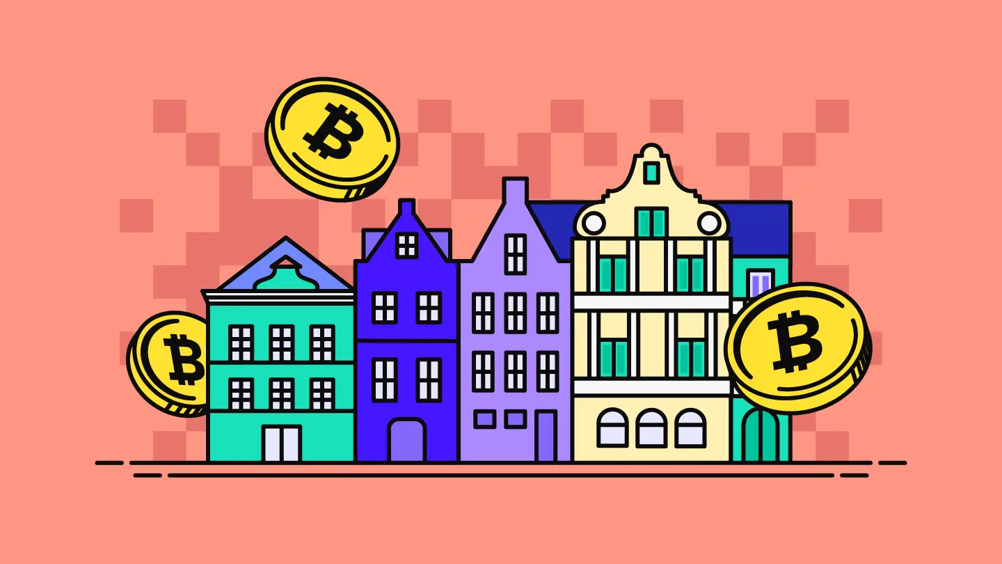 Image of curacao's very distinctive dutch architecture with some BTC in the foreground
