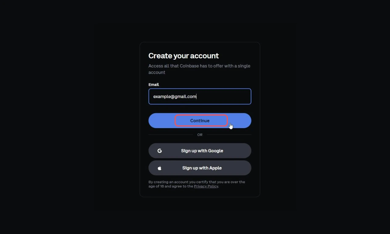 Create and Verify a Coinbase Account