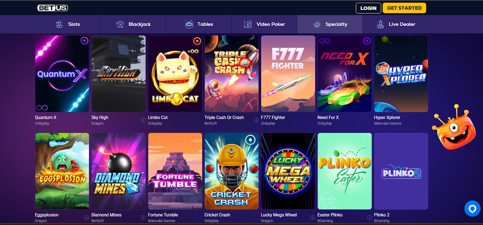 BetUS crash games