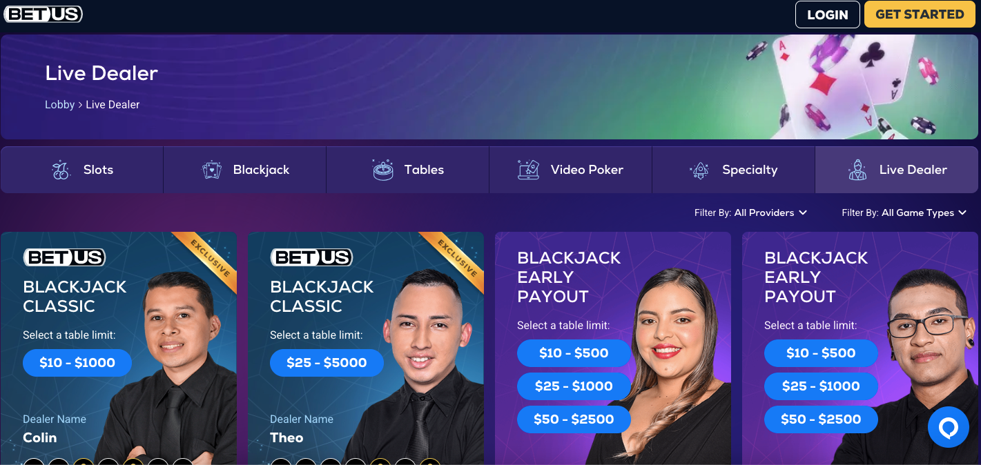 BetUS live casino