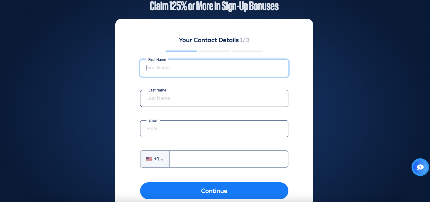 BetUS sign up