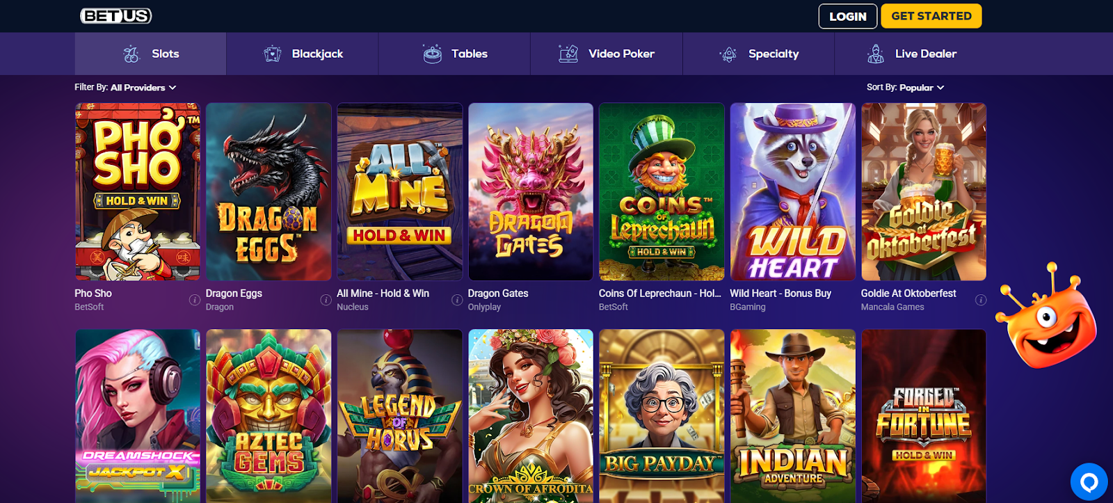 BetUS slots