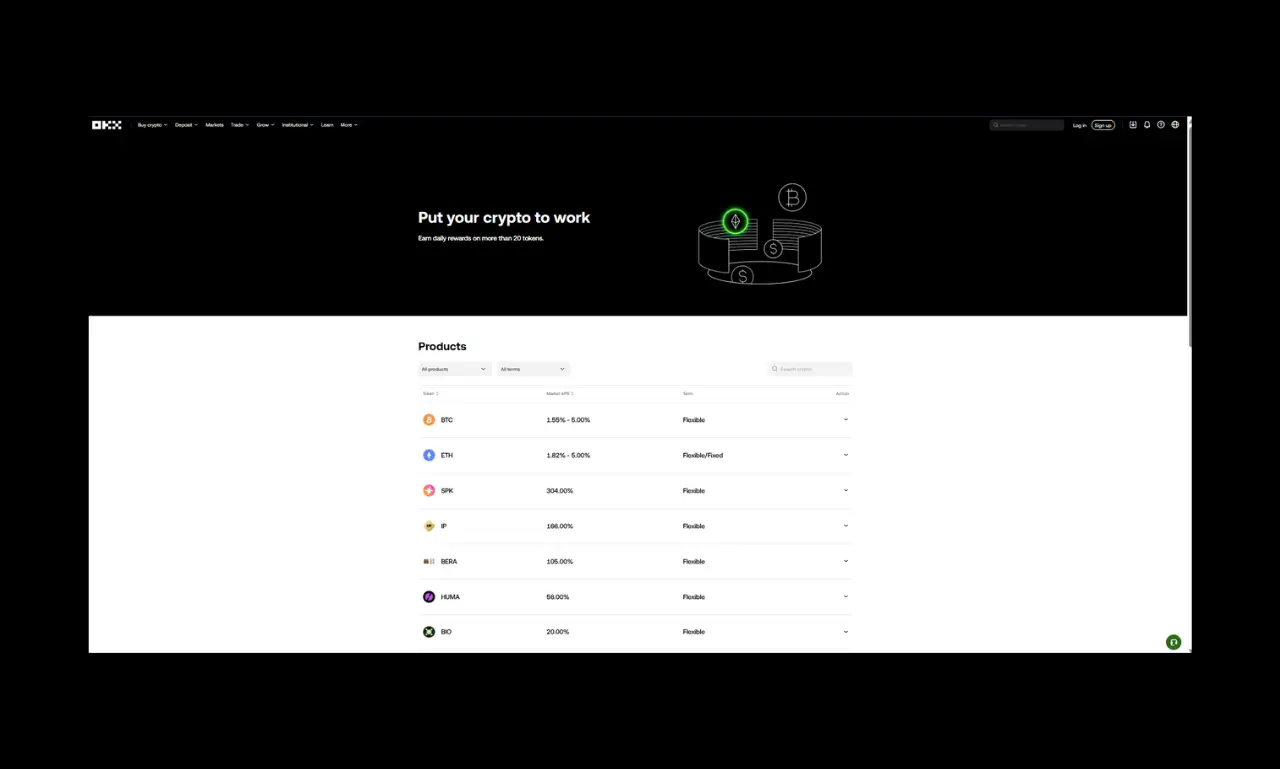 OKX Exchange Earning and Lending