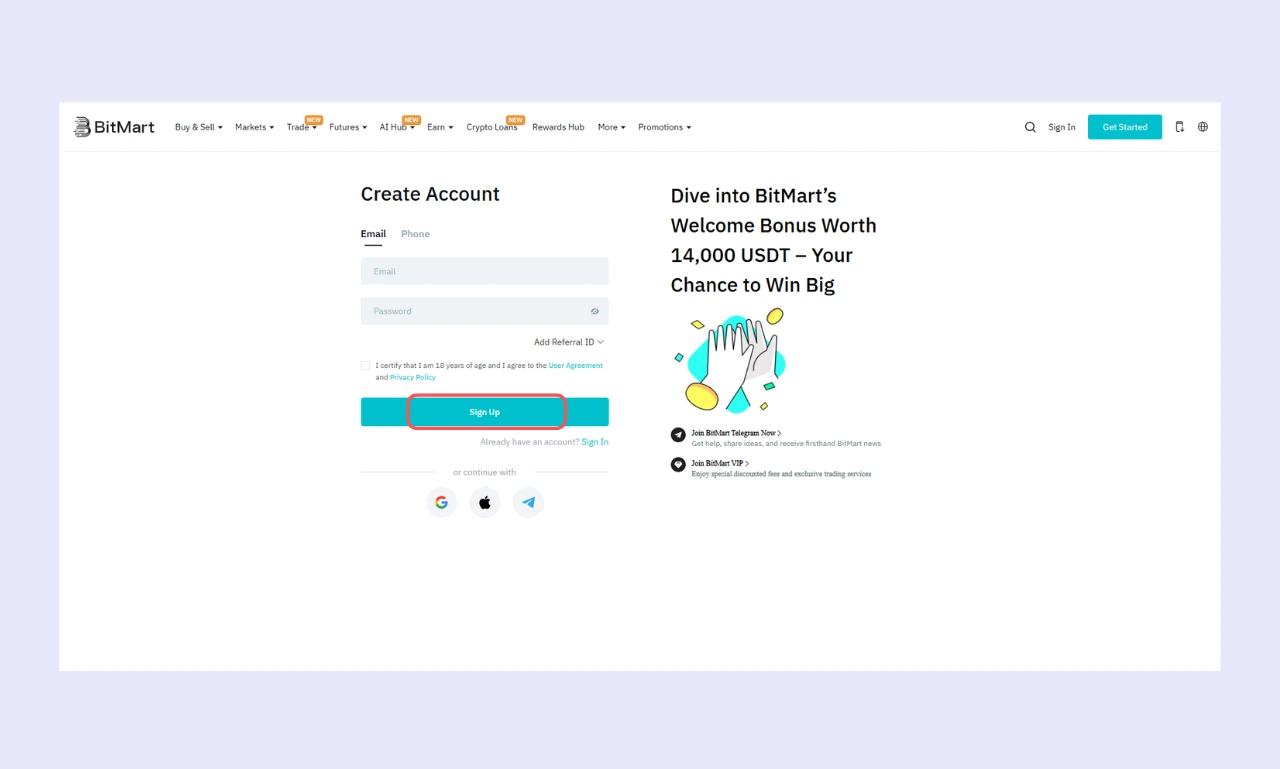Bitmart Email