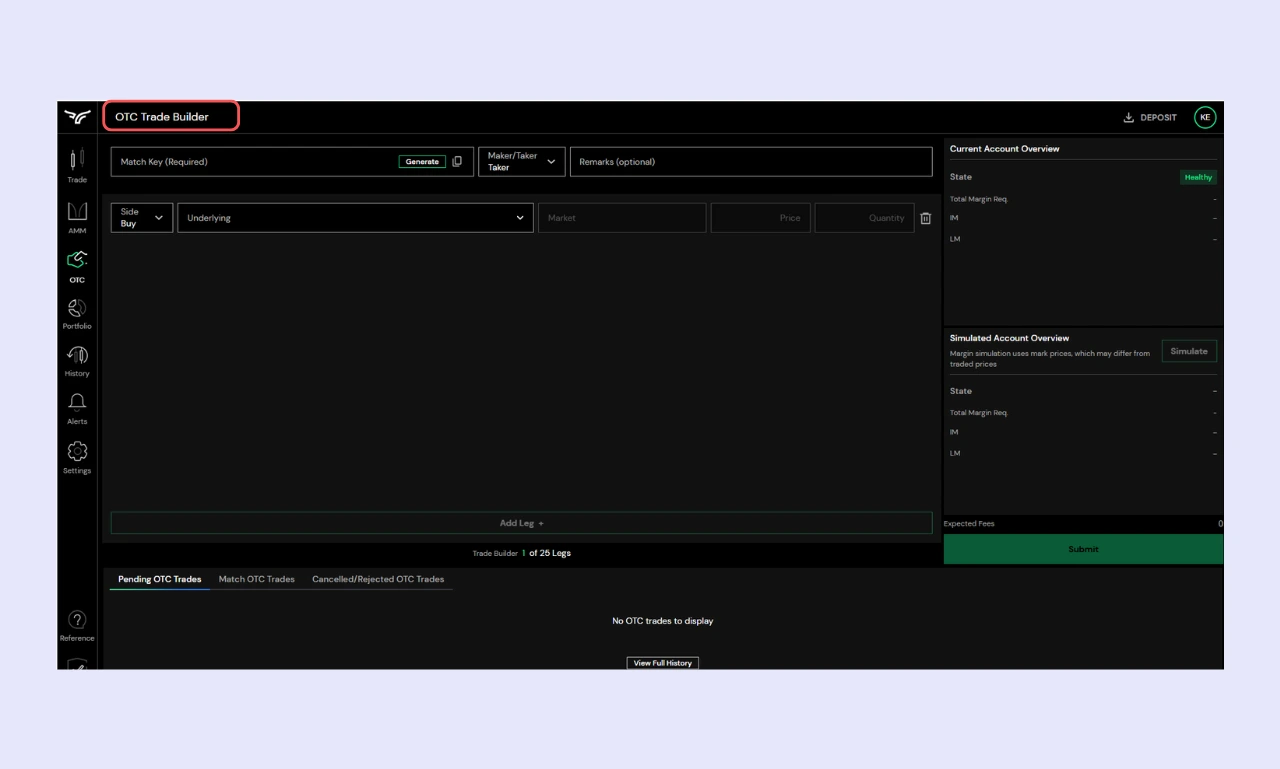Bullish Global OTC Trade Builder