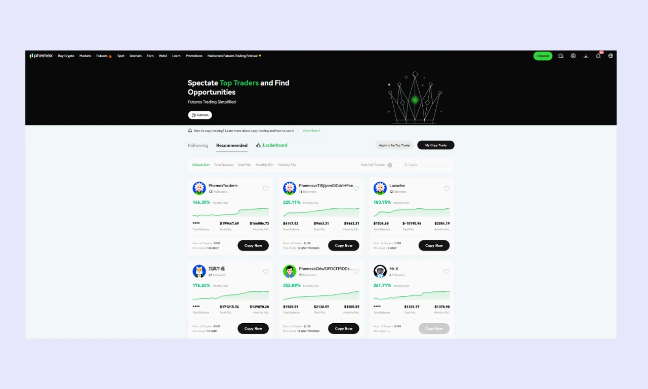 Phemex CopyTrading