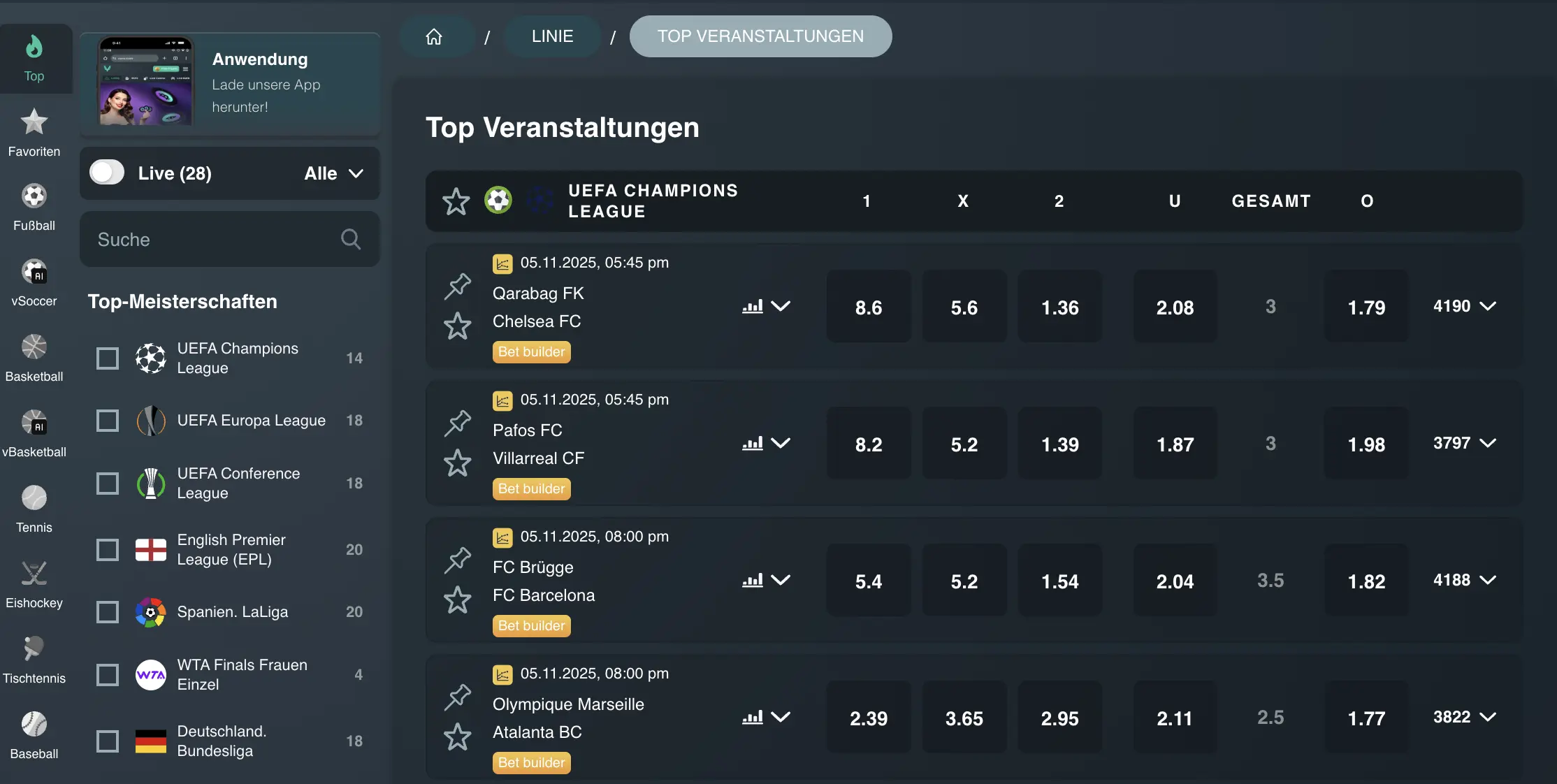Vave Sportwettenmärkte und Turniere – Webopedias Bericht