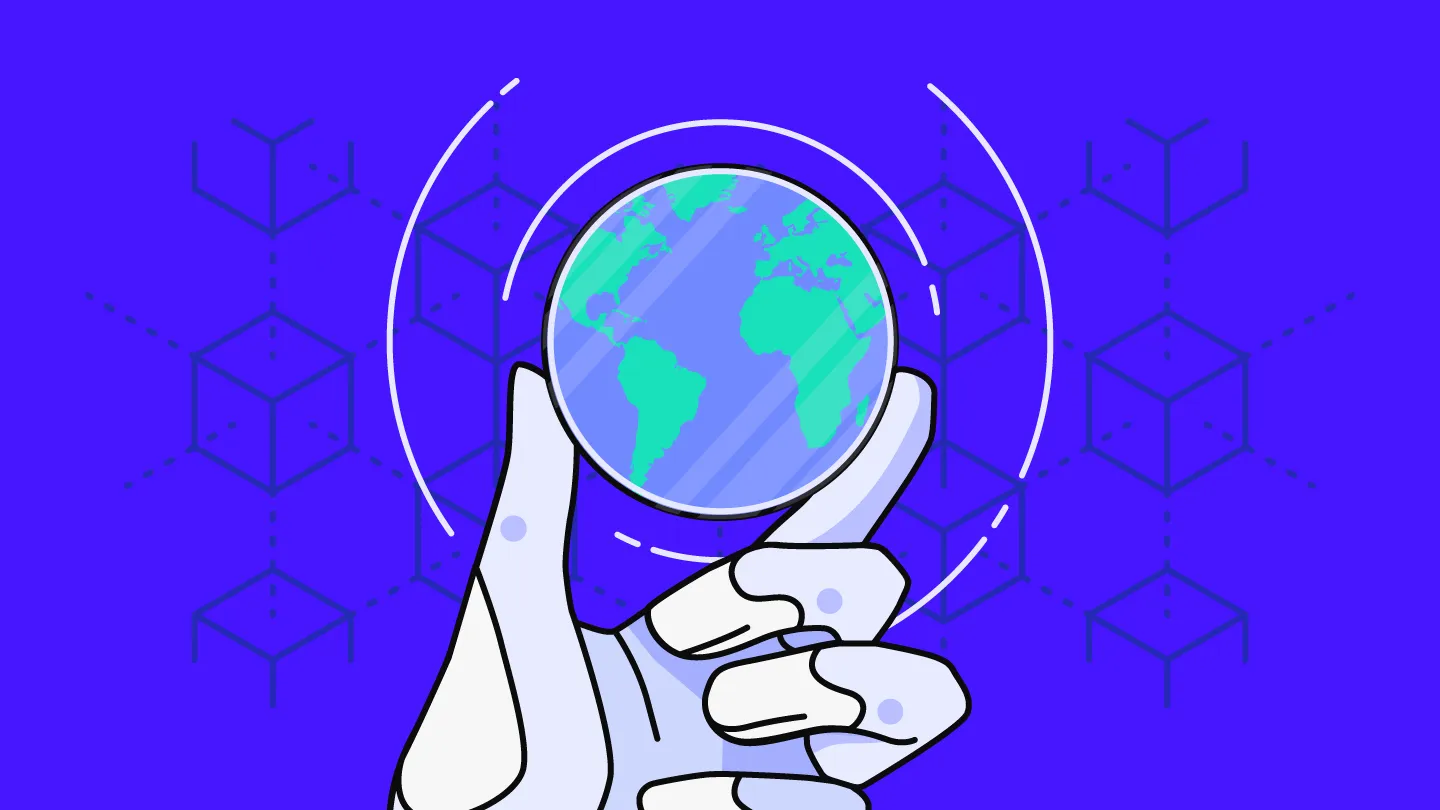 AI hand holding a dePIN network
