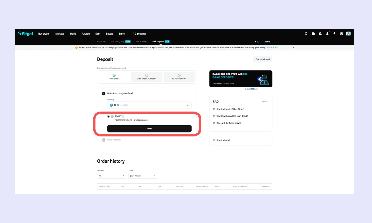 Bitget Deposit
