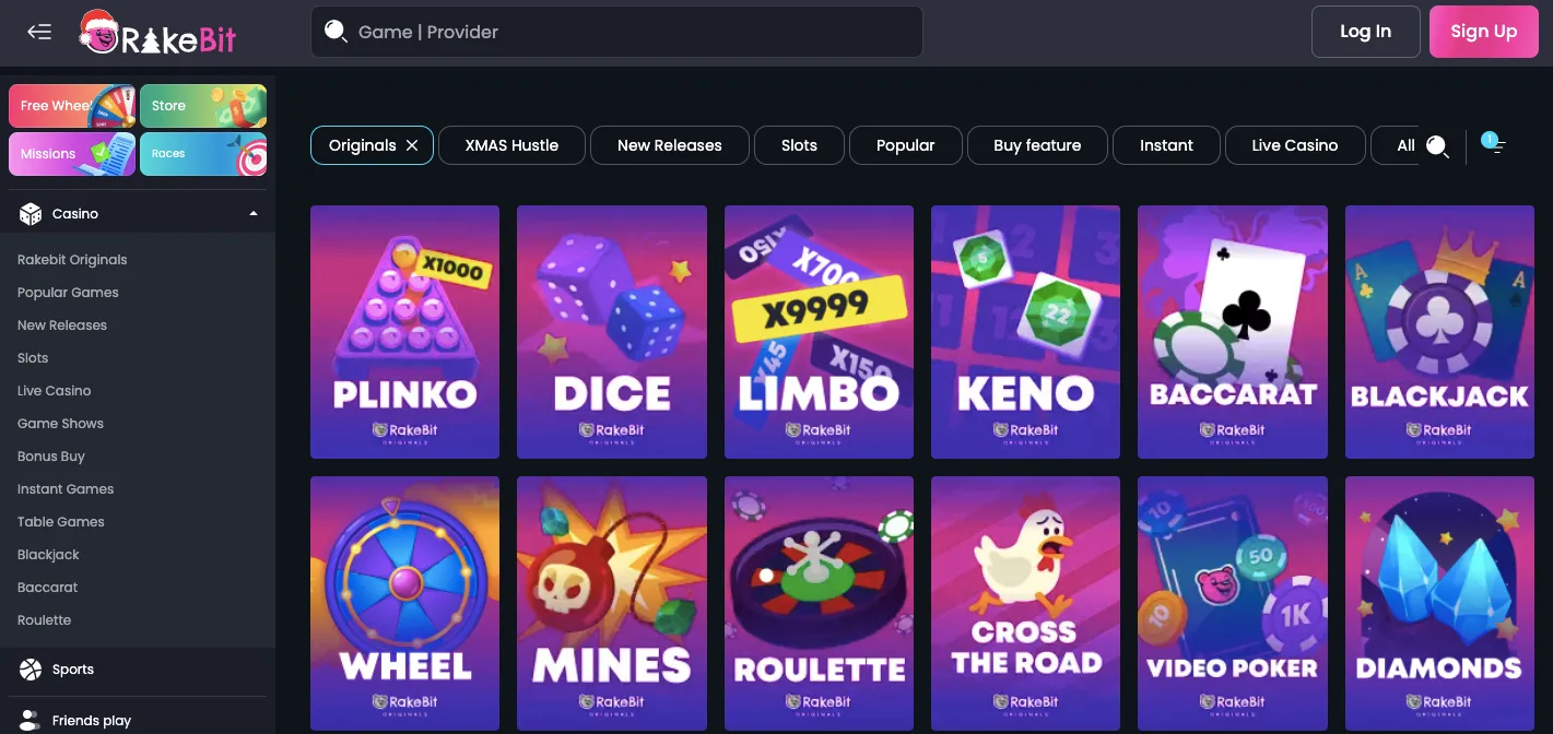 Rakebit casino original games