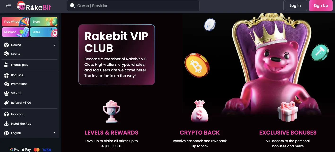 Rakebit casino VIP promos