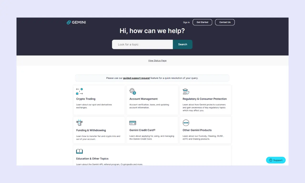 Gemini Exchange Help Center