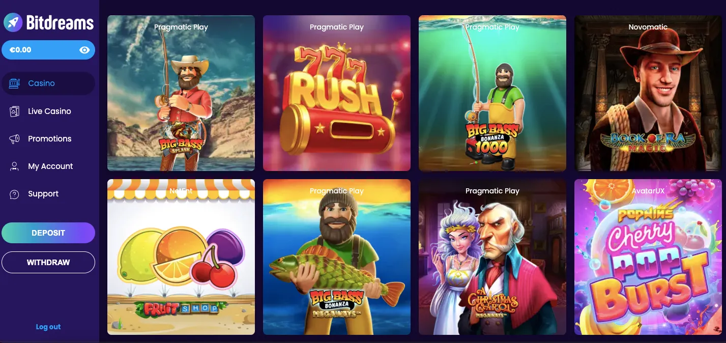 Bitdreams slot games