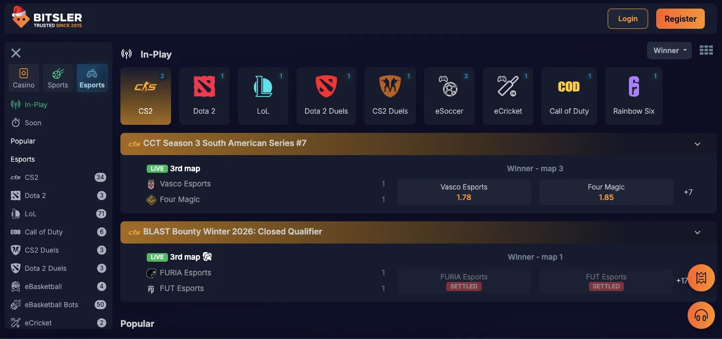 Bitsler esports