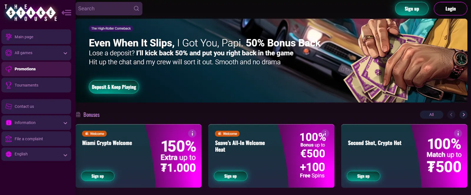 Stakehouse casino bonuses