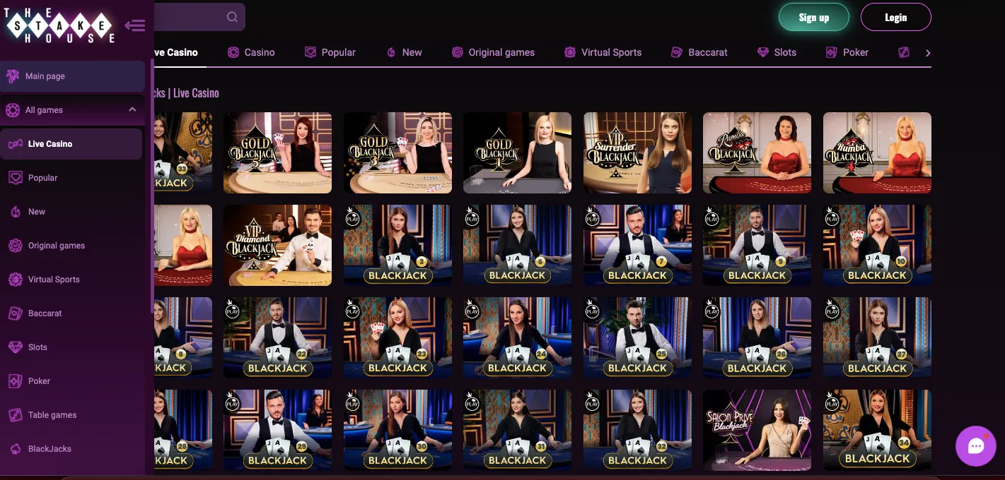 The Stakehouse live casino