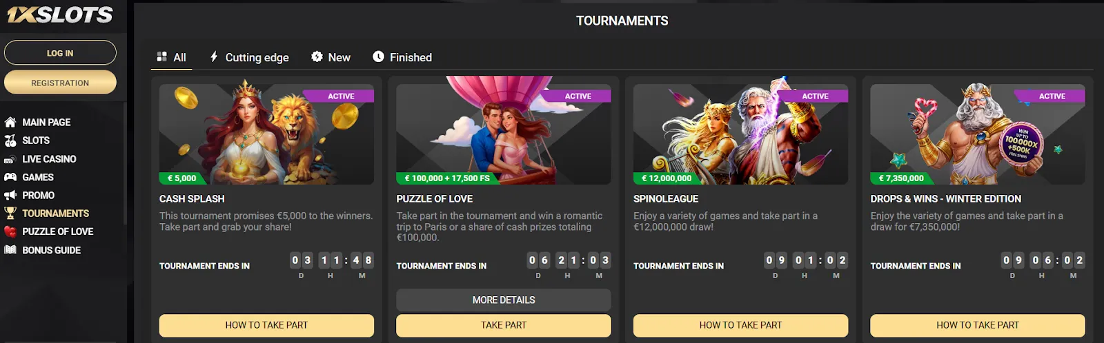 1xslot casino slot tournaments