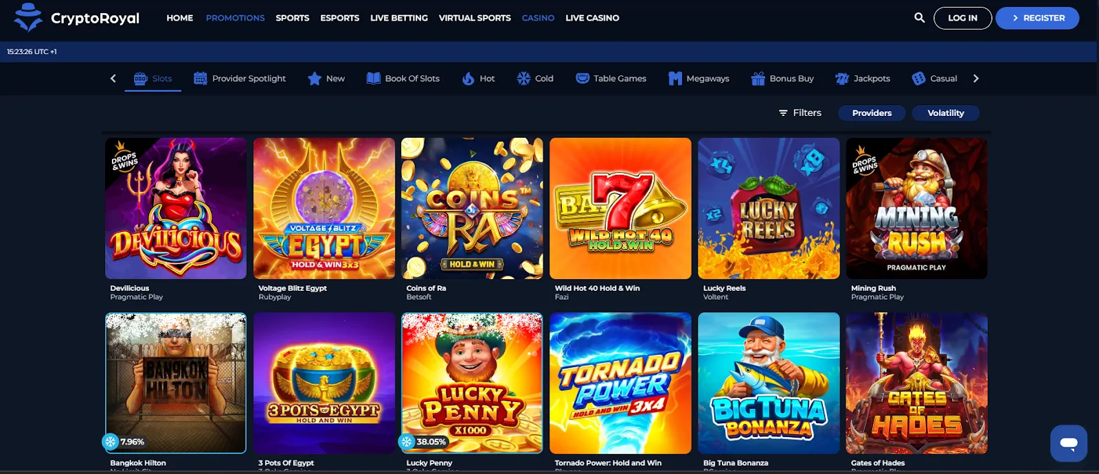 CryptoRoyal casino slots