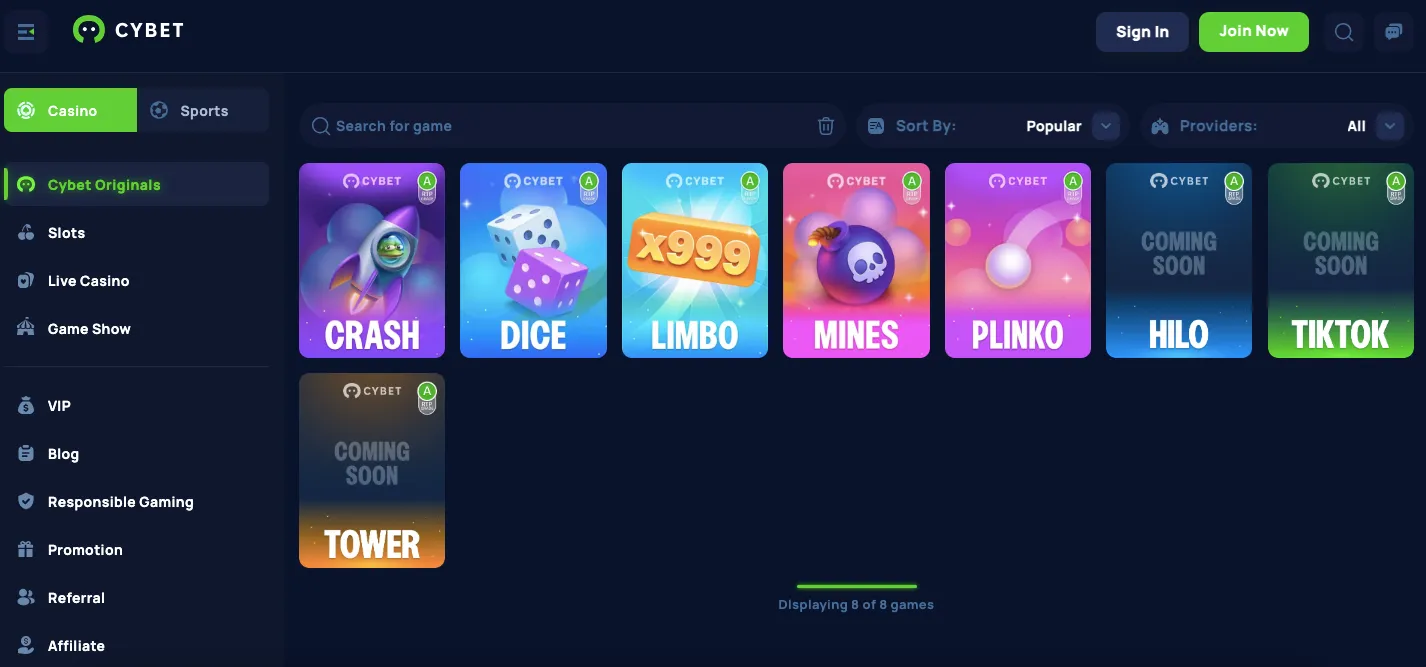 Cybet original games
