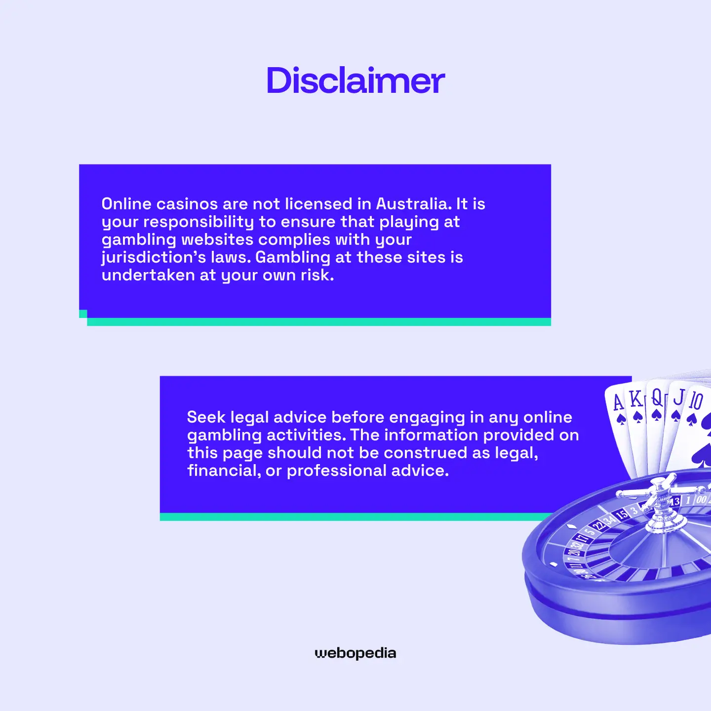Disclaimer for using crypto casinos for Australian players - Webopedia.com