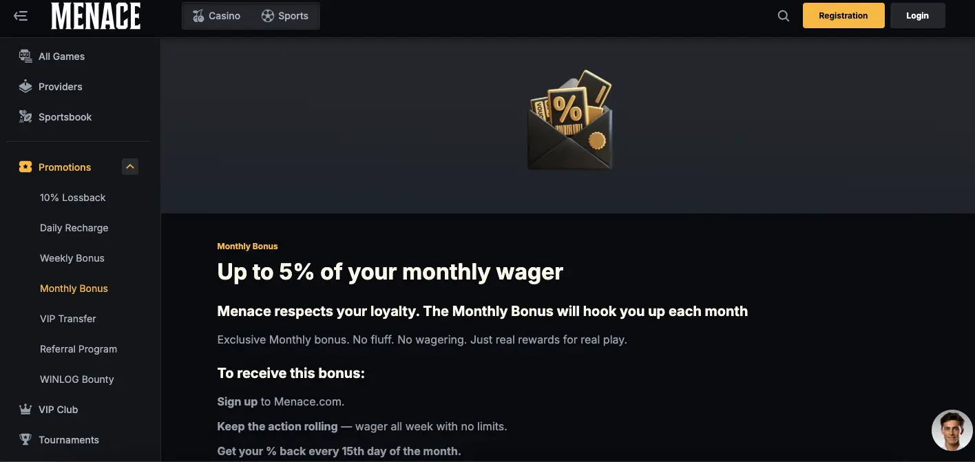 Menace casino other bonuses