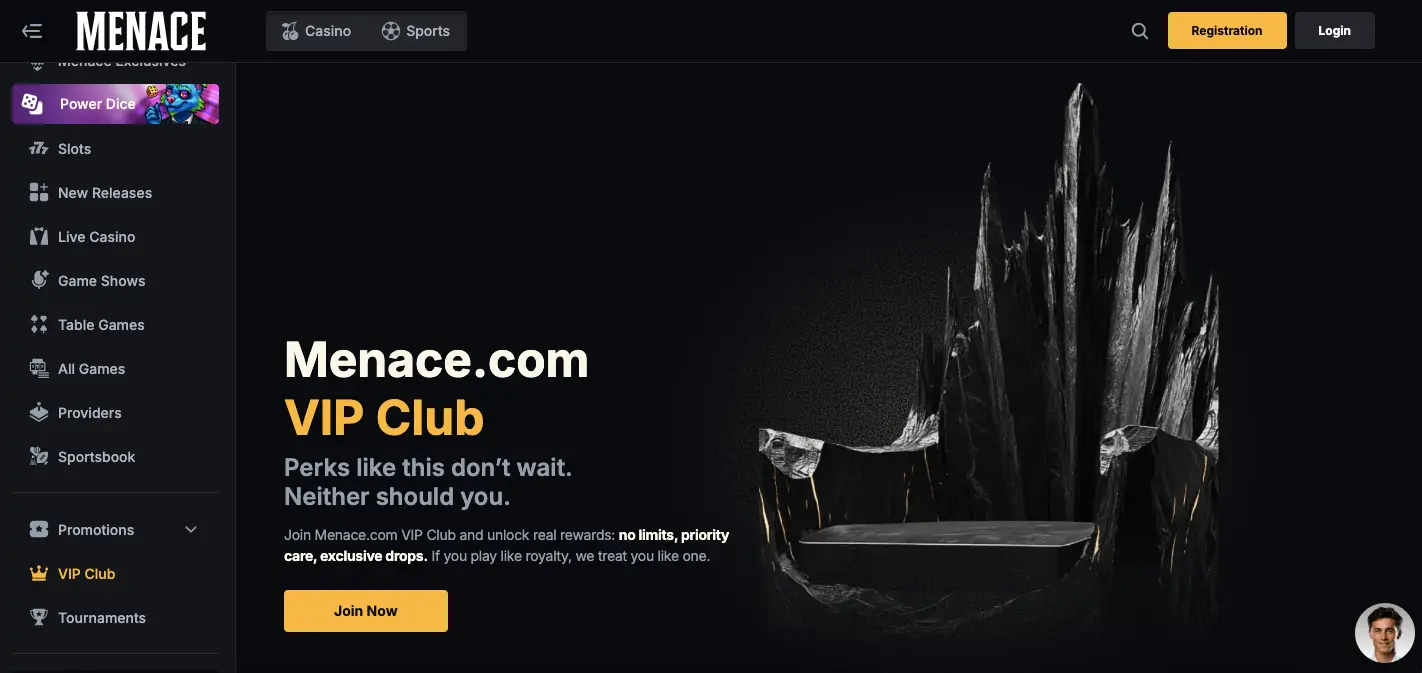 Menace casino VIP promos and offers