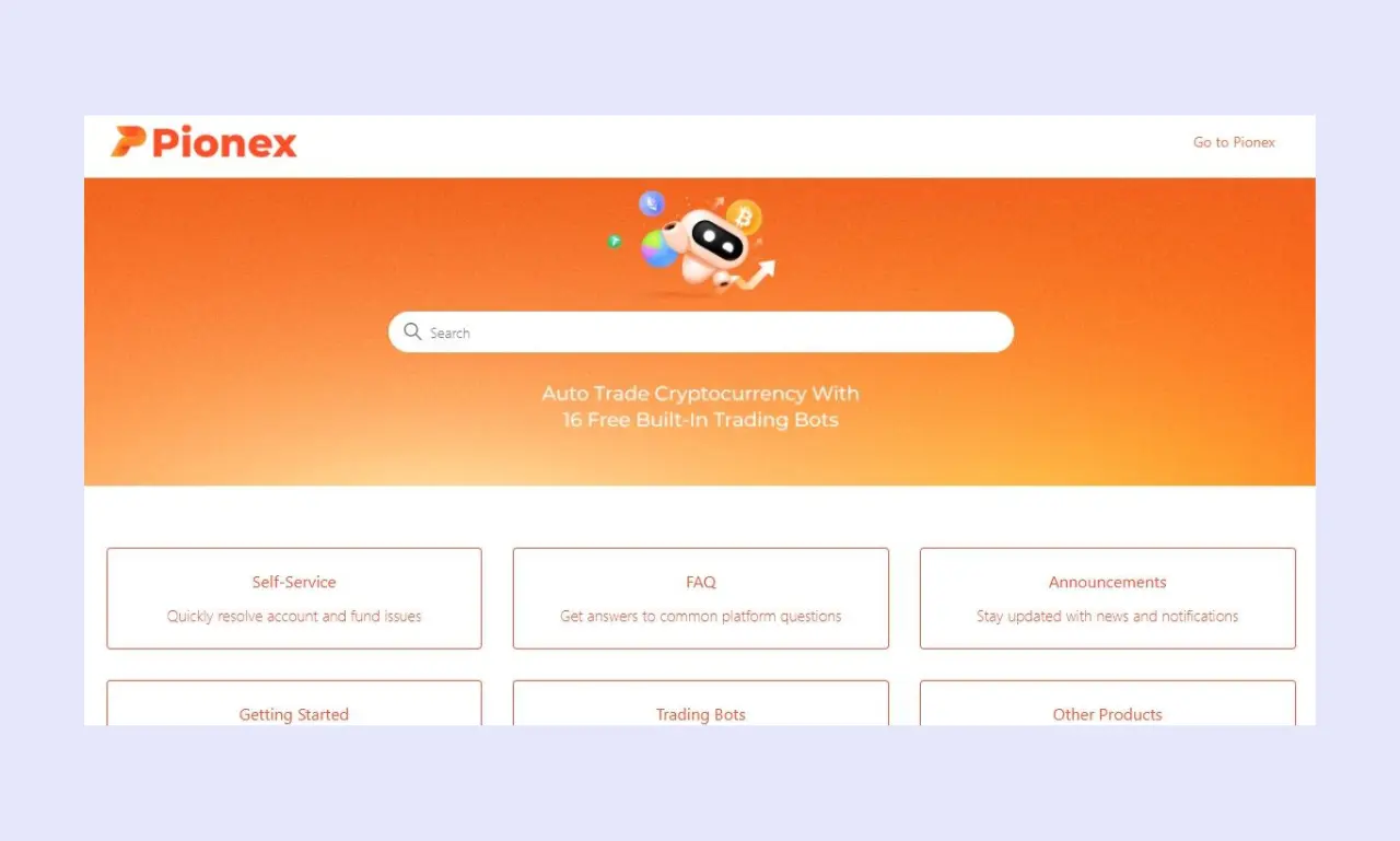Pionex Review - Customer Support Options