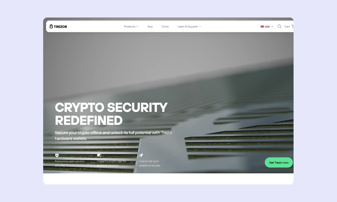 Trezor Wallet Hompage