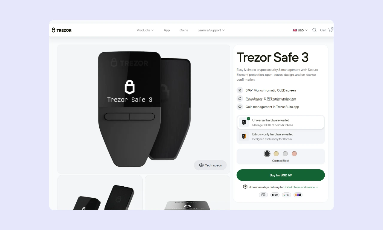 Trezor Safe 3