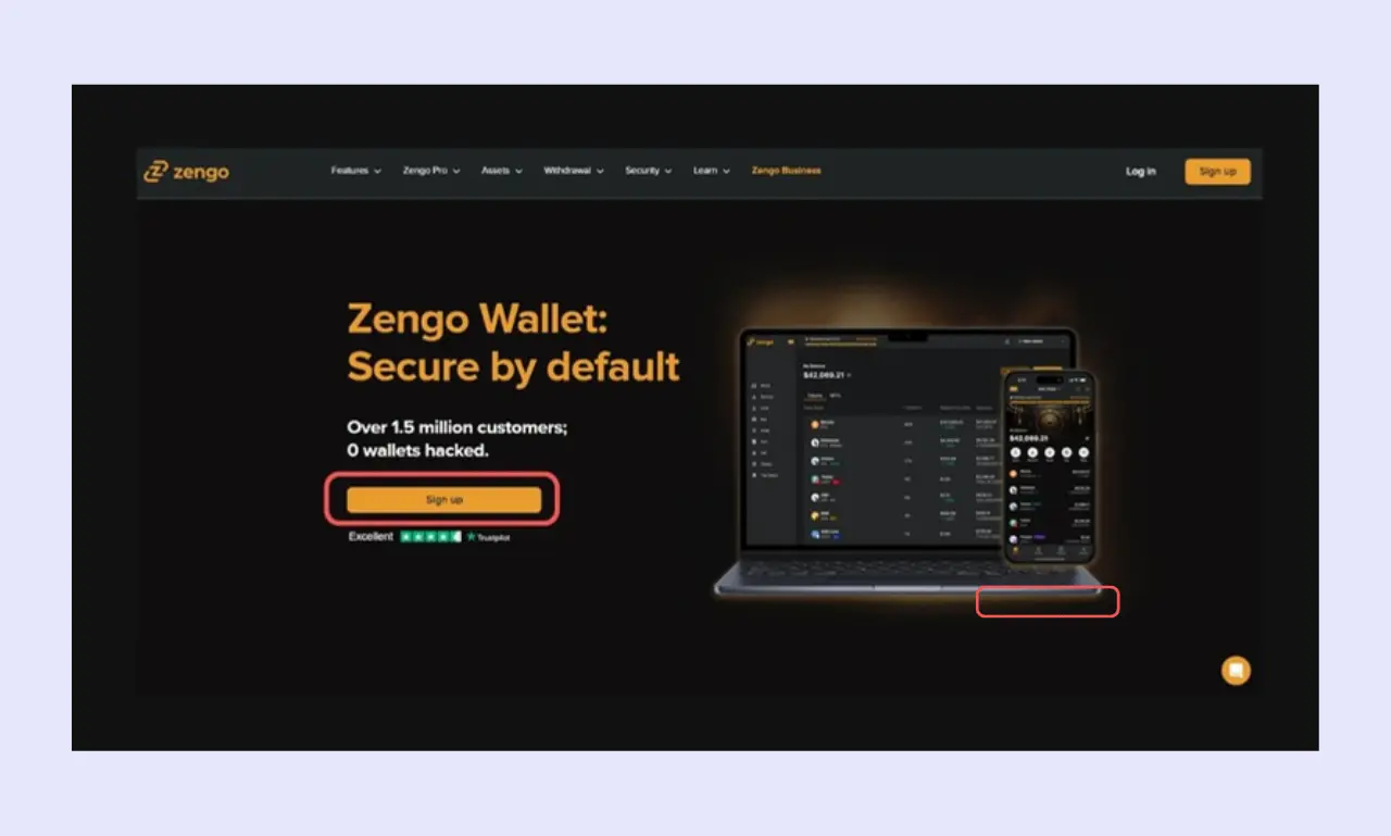 Zengo Wallet (non-custodial) Signup