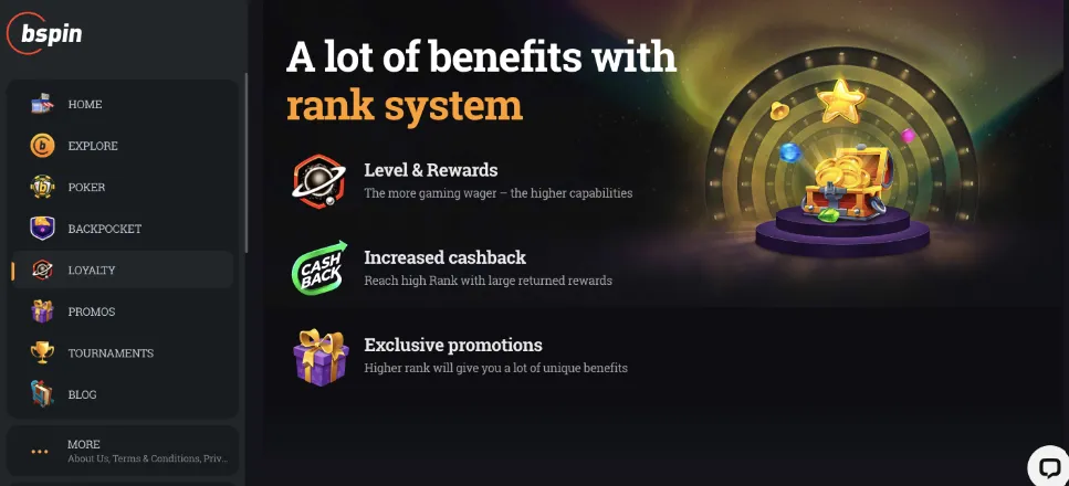 Bspin VIP bonuses