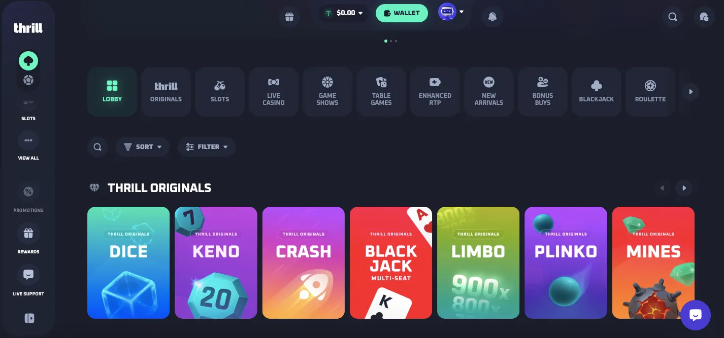 Thrill casino originals