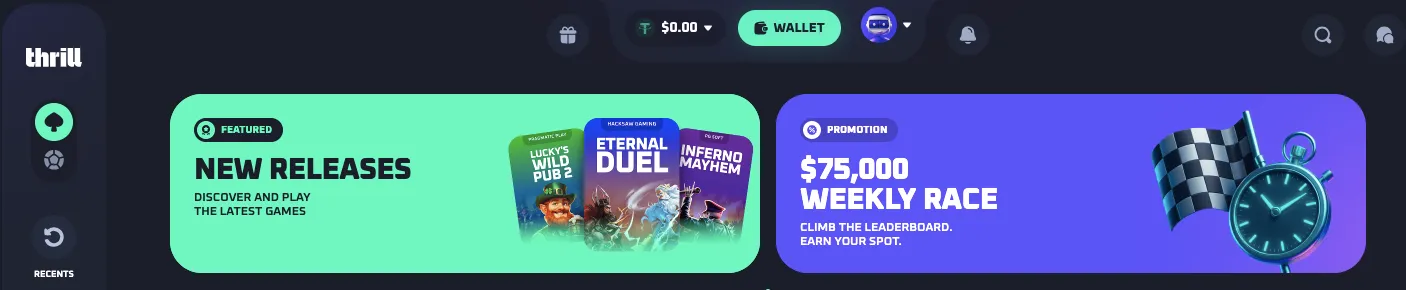 Thrill casino active tournaments