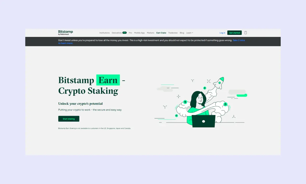 Bitstamp Earn Crypto Staking
