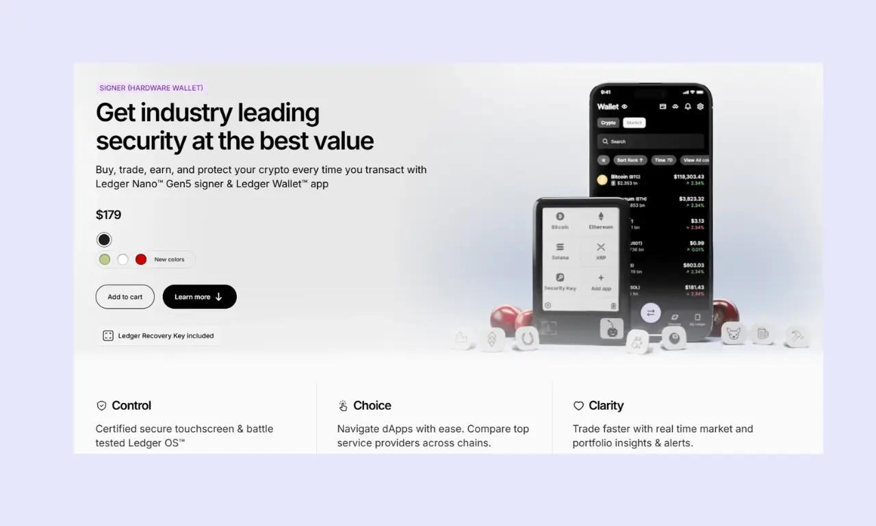 Ledger Nano Gen5 Price Page