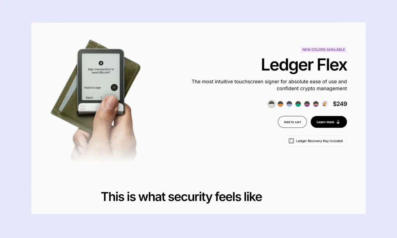 Ledger Wallet Flex Price Page
