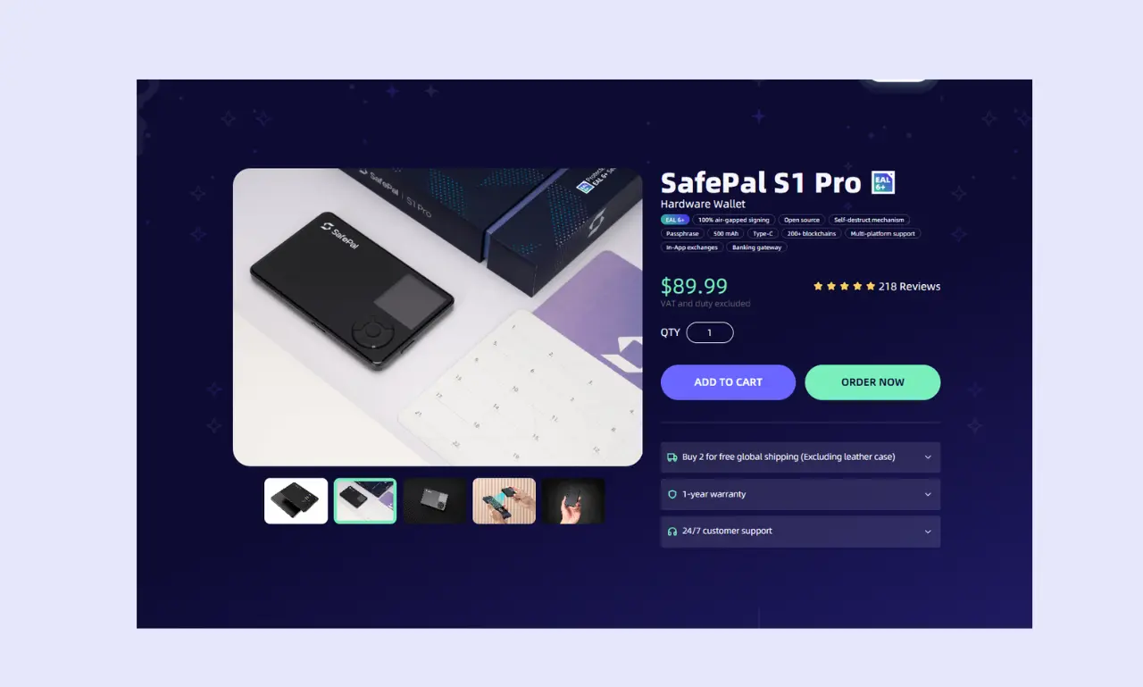 Safepal S1 Pro Price Page