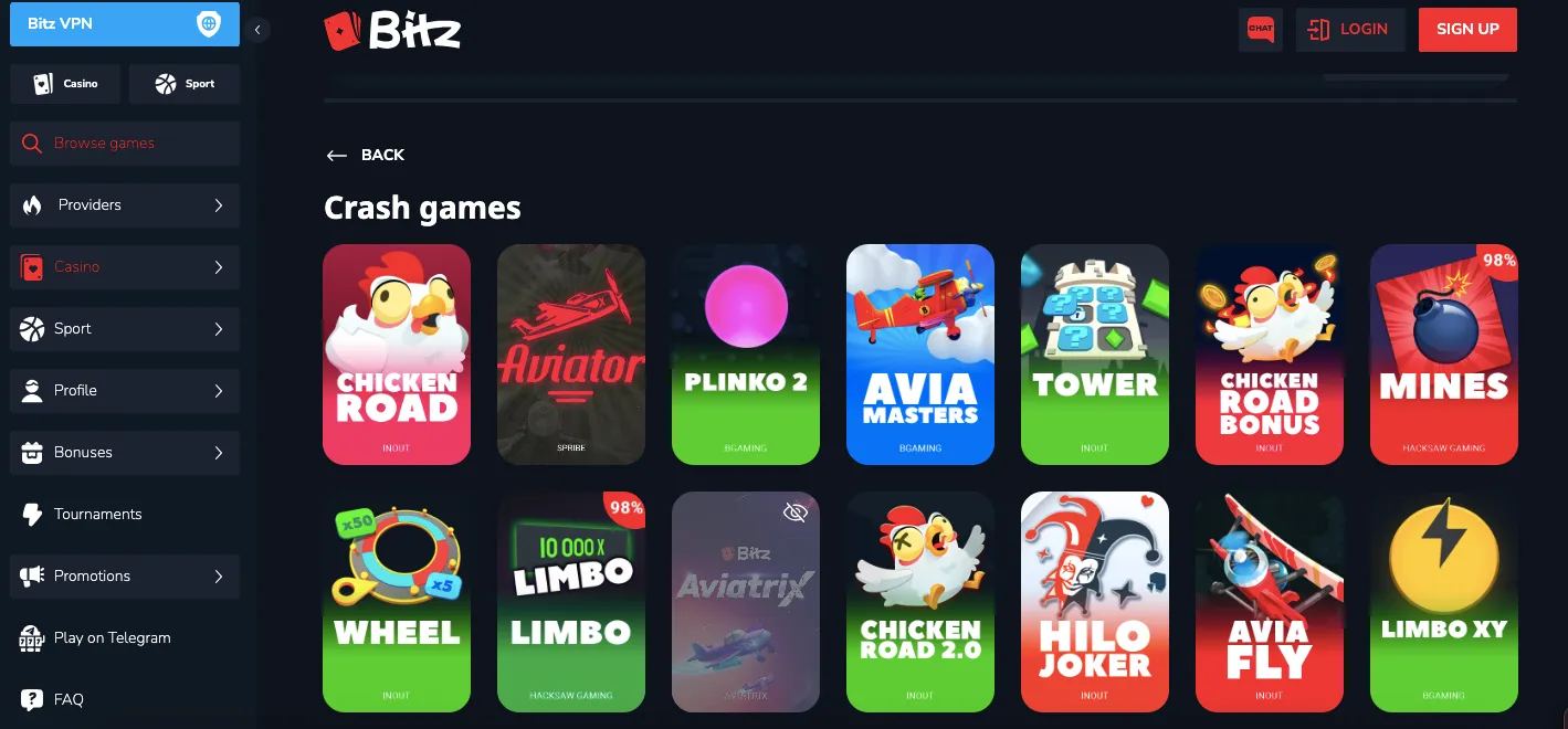 Bitz.io crash games